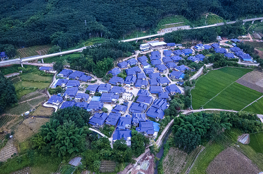 磨憨鎮(zhèn)曼莊村大龍哈小組現(xiàn)代化邊境幸福村新貌。人民網(wǎng)記者 符皓攝